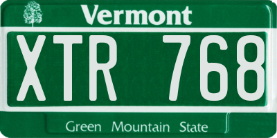 VT license plate XTR768