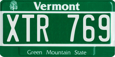 VT license plate XTR769