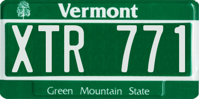 VT license plate XTR771