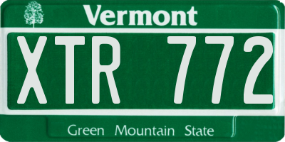 VT license plate XTR772