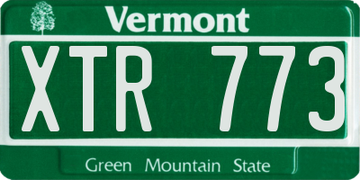 VT license plate XTR773