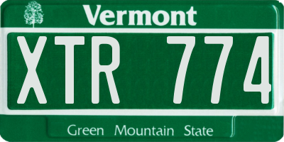VT license plate XTR774