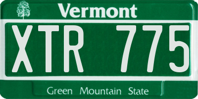 VT license plate XTR775