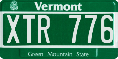VT license plate XTR776