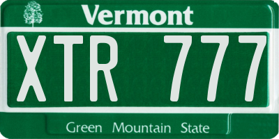 VT license plate XTR777