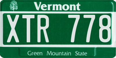 VT license plate XTR778