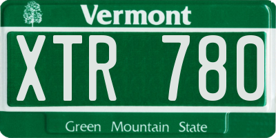 VT license plate XTR780