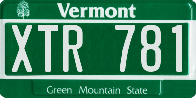 VT license plate XTR781