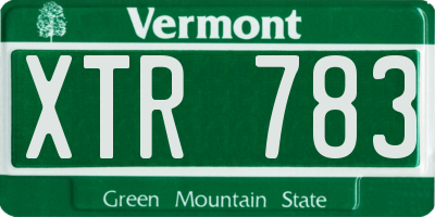 VT license plate XTR783