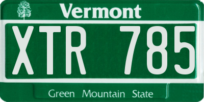 VT license plate XTR785