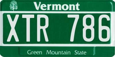 VT license plate XTR786