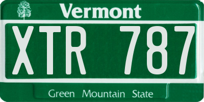 VT license plate XTR787