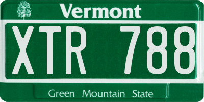 VT license plate XTR788