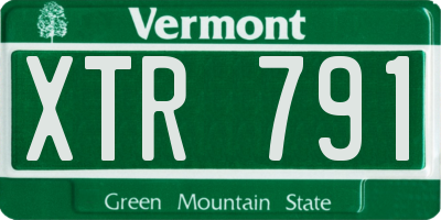 VT license plate XTR791