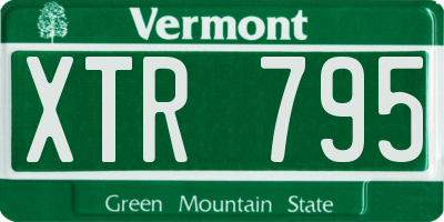 VT license plate XTR795