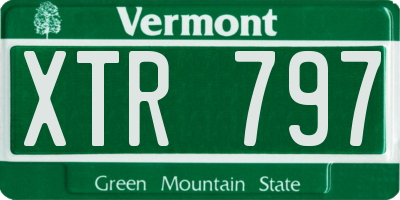 VT license plate XTR797