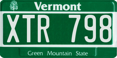VT license plate XTR798