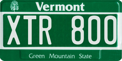 VT license plate XTR800