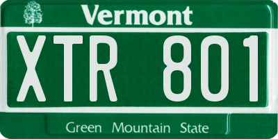 VT license plate XTR801
