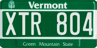 VT license plate XTR804