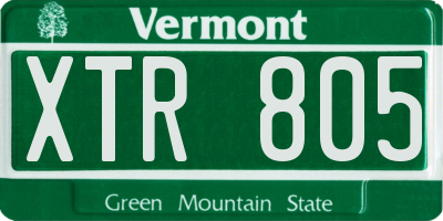 VT license plate XTR805