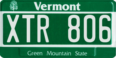VT license plate XTR806