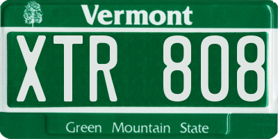 VT license plate XTR808