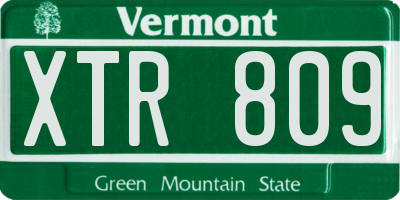 VT license plate XTR809