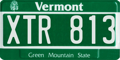 VT license plate XTR813