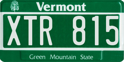 VT license plate XTR815