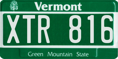 VT license plate XTR816
