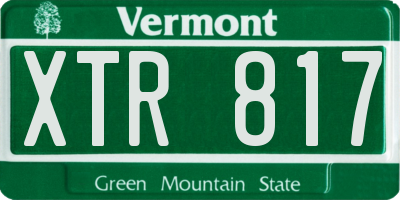 VT license plate XTR817