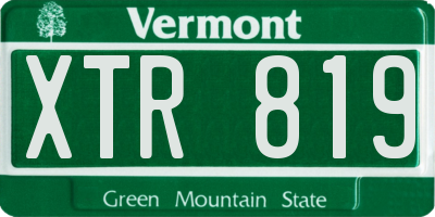 VT license plate XTR819