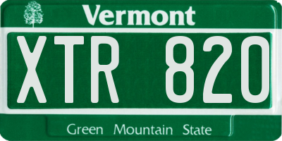 VT license plate XTR820