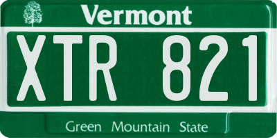 VT license plate XTR821