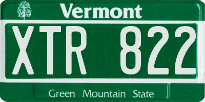 VT license plate XTR822