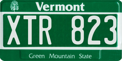 VT license plate XTR823
