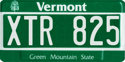 VT license plate XTR825
