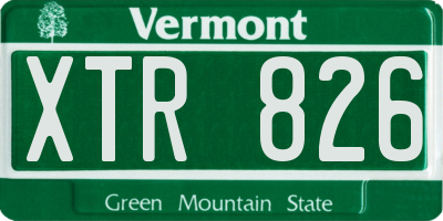 VT license plate XTR826