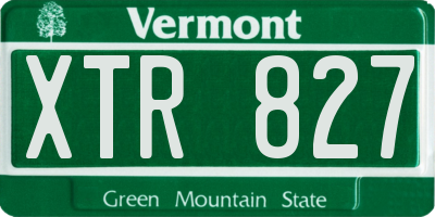 VT license plate XTR827