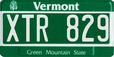 VT license plate XTR829