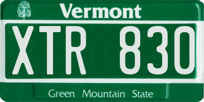 VT license plate XTR830