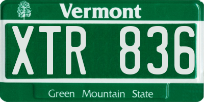 VT license plate XTR836