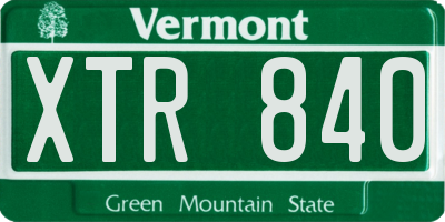 VT license plate XTR840