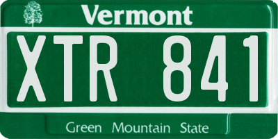 VT license plate XTR841