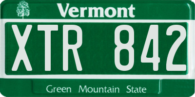 VT license plate XTR842