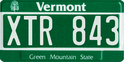 VT license plate XTR843