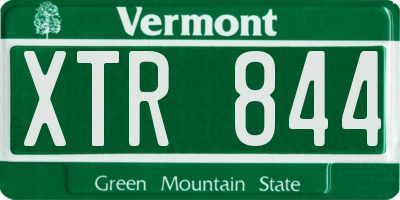 VT license plate XTR844