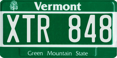 VT license plate XTR848