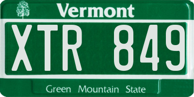 VT license plate XTR849